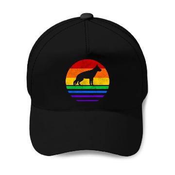 Discover LGBT German Shepherd Rainbow Flag Baseball Caps