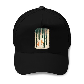 Discover Winter Deer Baseball Caps