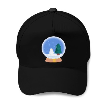 Discover Snow man snow globe Baseball Caps