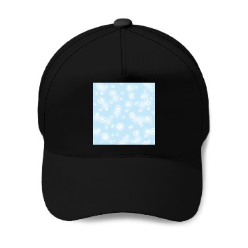 Discover Blue Snowflakes Pattern Baseball Caps