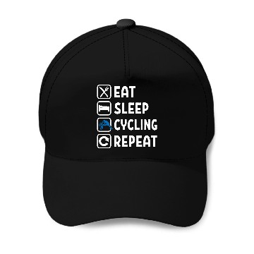 Discover Eat Sleep Cycling Repeat Baseball Caps