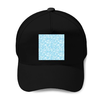 Discover Pretty Blue Snowflakes Pattern Baseball Caps