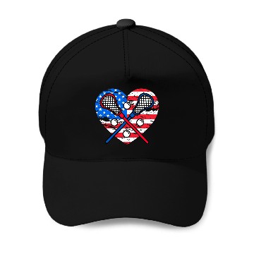 Discover Lacrosse US Flag Baseball Caps