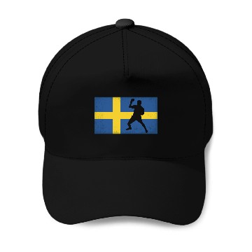 Discover Sweden Table Tennis Player Swedish Flag Baseball Caps