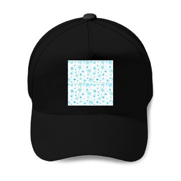 Discover Snowflakes Pattern Blue White Baseball Caps