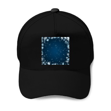 Discover Navy Blue White Snowflakes Pattern Baseball Caps