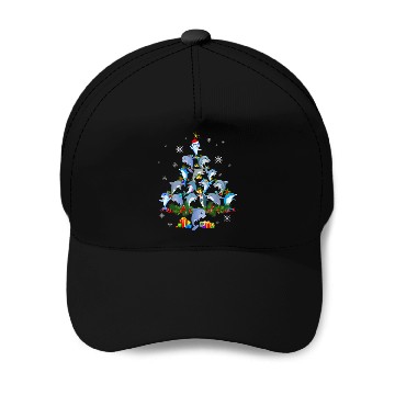 Discover Cute Dolphin Christmas Tree Pet Dolphin Lover Baseball Caps