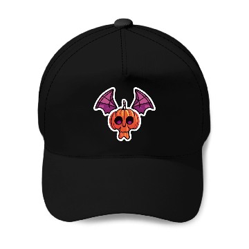 Discover Bat Pumpkin Halloween Baseball Caps