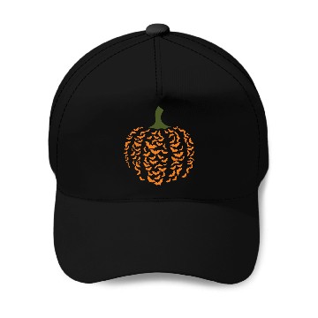 Discover Halloween pumpkin bat Baseball Caps
