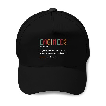 Discover Funny College Student Engineer Definition Baseball Caps