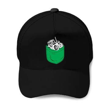 Discover Farming Farmer Pocket Tractor Baseball Caps