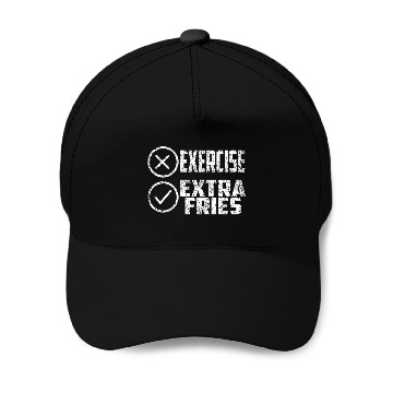 Discover Exercise Extra Fries Gym Workout Chips Baseball Caps