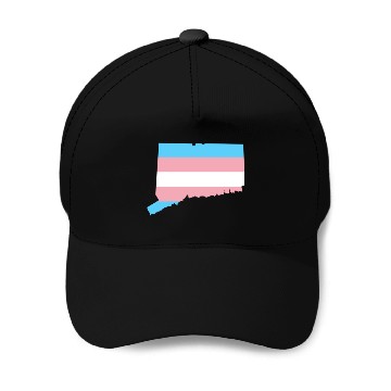 Discover Trans Flag Connecticut LGBT Pride Support Baseball Caps