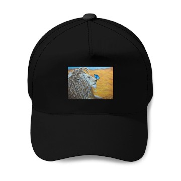 Discover Rasta lion and blue butterfly Baseball Caps