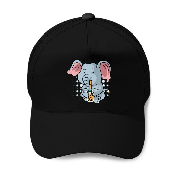 Discover Elephant Bubble Tea Zookeeper Gift Baseball Caps