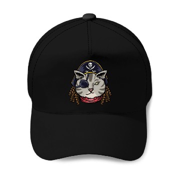 Discover Pirate Cat Cat Mom Gift Baseball Caps