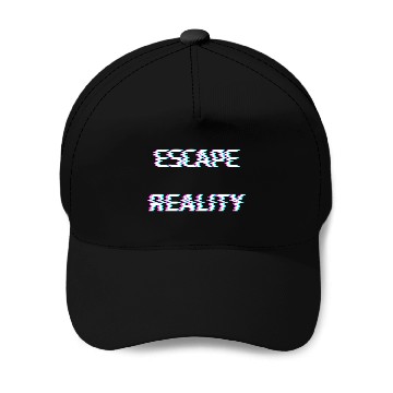 Discover escape reality cyberpunk glitch Baseball Caps