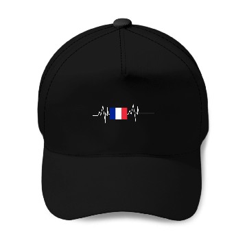 Discover France Flag Heartbeat Baseball Caps