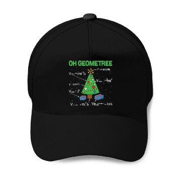Discover Funny Math Geometry Christmas Tree Teacher Baseball Caps