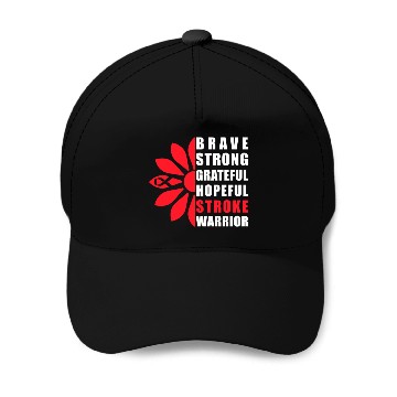 Discover Stroke Awareness Brave Strong Grateful Stroke Baseball Caps