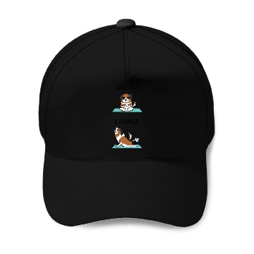 Discover Yoga Inhale Exhale Saint Bernard Baseball Caps