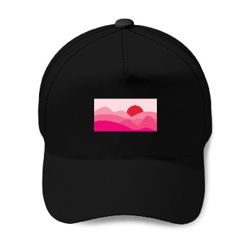 Discover Minimalist Sun Mulberry Pink Baseball Caps