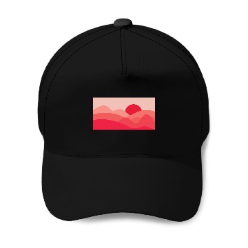 Discover Minimalist Sun Rose Red Baseball Caps