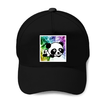 Discover panda in colourful world Baseball Caps