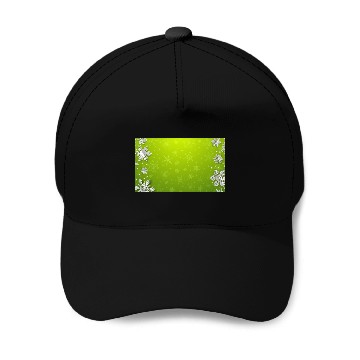 Discover Winter Snowflakes Green Pattern Baseball Caps