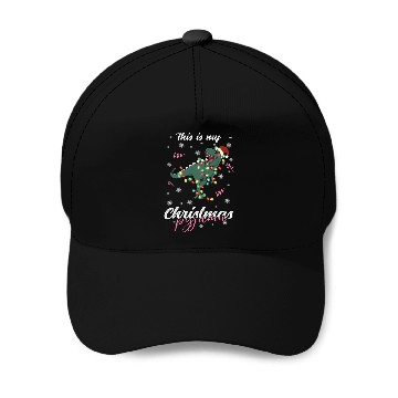 Discover Winter Christmas Pyjama Dinosaur Trex Baseball Caps