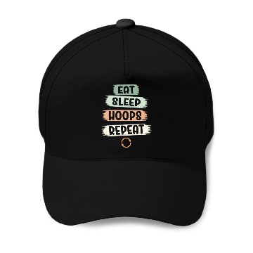Discover Eat Sleep Hoops Repeat Basketball Baseball Caps