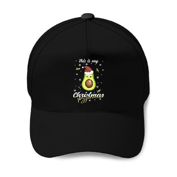 Discover Winter Christmas Pyjama Avocado Baseball Caps