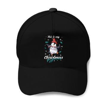 Discover Winter Christmas Pyjama Penguin Baseball Caps