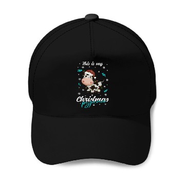 Discover Winter Christmas Pyjama Cow Baseball Caps