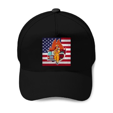 Discover Female Firefighter Thin Red Line Baseball Caps