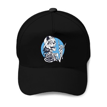 Discover Skeleton rock and roll cartoon Baseball Caps
