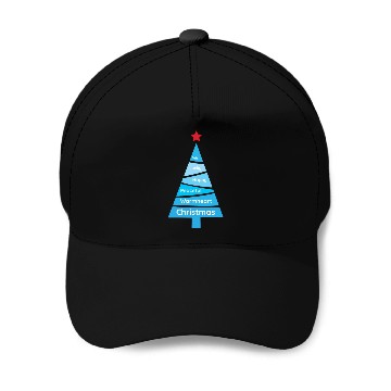 Discover Minimalist Light Blue Christmas Pine Baseball Caps