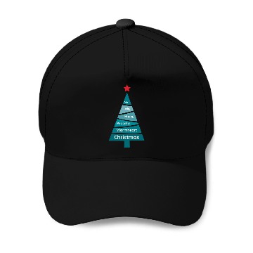 Discover Minimalist Teal Blue Christmas Pine Baseball Caps