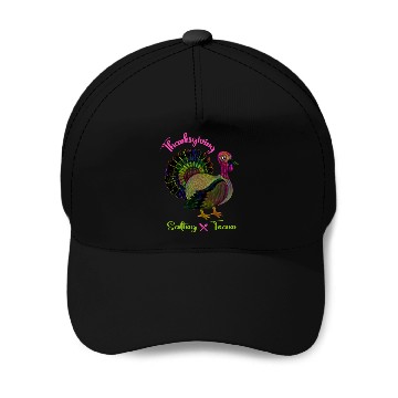 Discover Thanksgiving eating team Baseball Caps