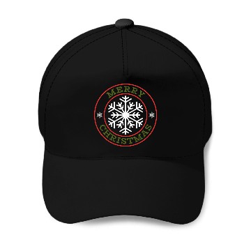Discover Merry Christmas Snowflake Design Baseball Caps