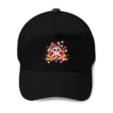 Discover Gingerbread man Sugar Skull decor for Christmas Baseball Caps