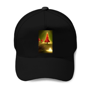 Discover Mushroom Shining Christmas tree Baseball Caps