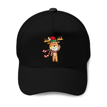Discover Cute Christmas Deer Cartoon Baseball Caps