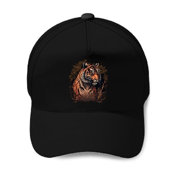 Discover Tiger in the Woods Baseball Caps