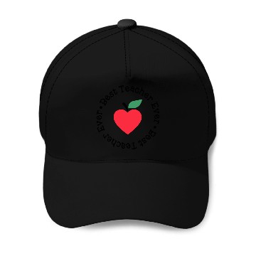 Discover Best Teacher Ever Apple Circle Baseball Caps