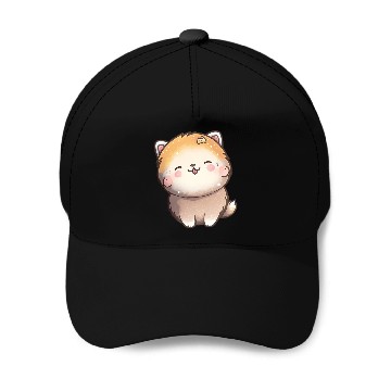 Discover Tiny happy puppy smiling Baseball Caps