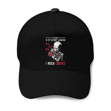 Discover Skeleton Drinking Coffee Medical Student Baseball Caps