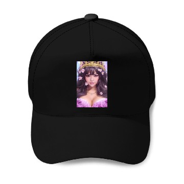 Discover Crown and Pink flowers Baseball Caps