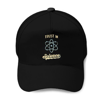 Discover Trust In Science Physics Fun Retro Atom Baseball Caps