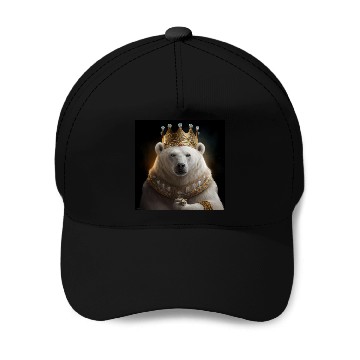 Discover Polar Bear King Baseball Caps